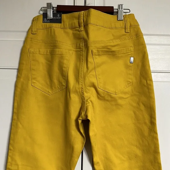NWT 1822 Denim Yellow Skinny Ankle SZ 6 - Picture 4 of 4